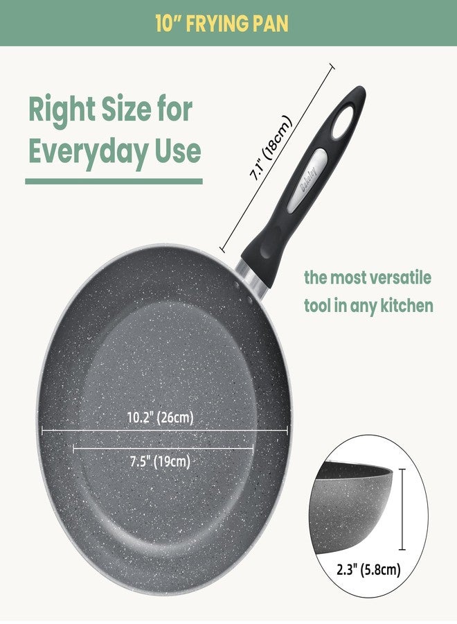 Bakeley 10 Inch Nonstick Frying Pan, Non Stick Pan with Granite Coating, Aluminum Skillet, Dishwasher Safe Cookware - Image 5